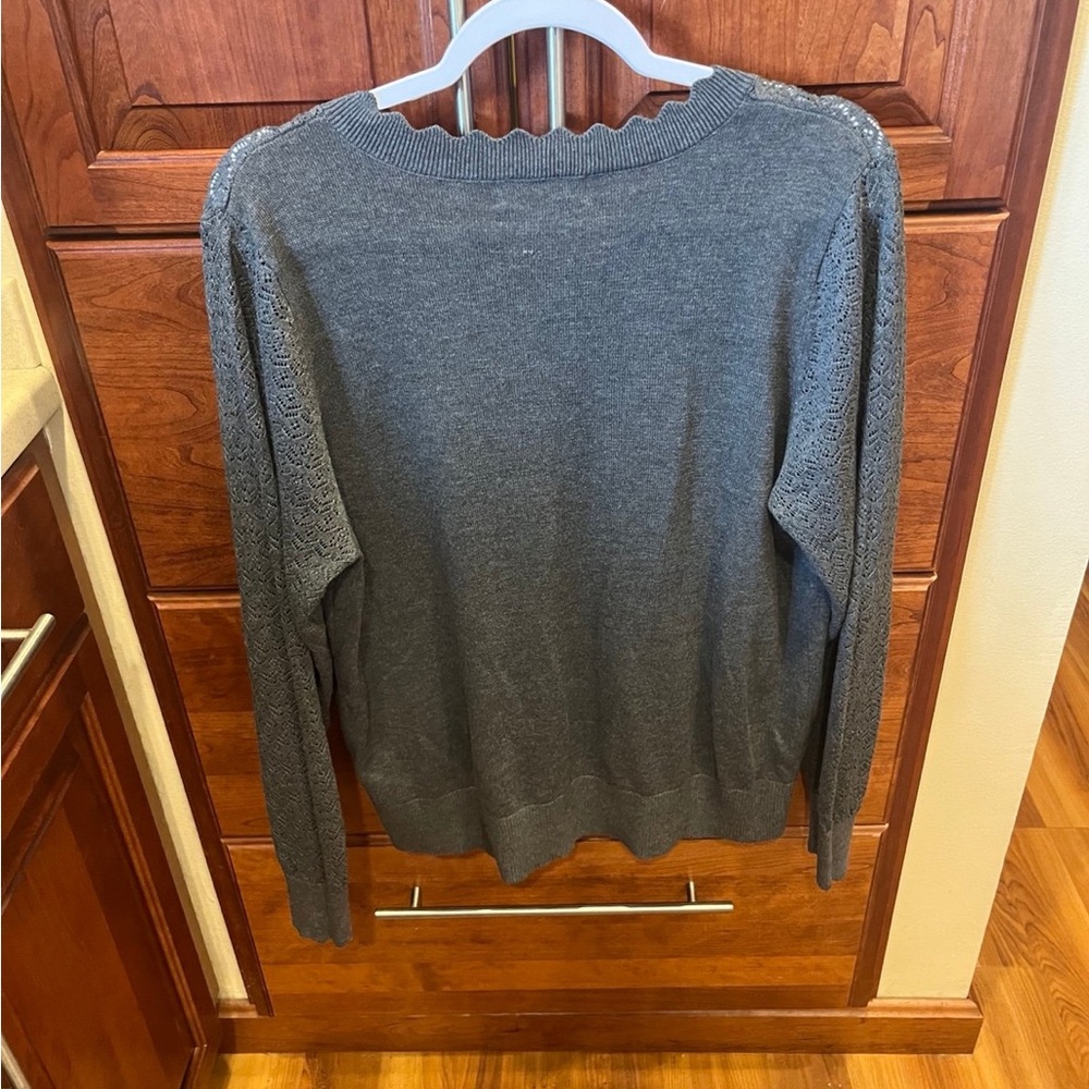 Liz Claiborne lightweight grey sweater petite XXL NWT - Picture 3 of 4